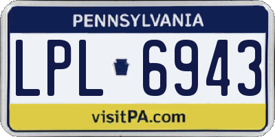 PA license plate LPL6943