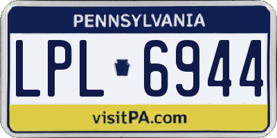 PA license plate LPL6944