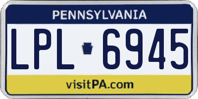 PA license plate LPL6945