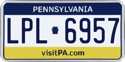 PA license plate LPL6957