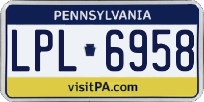 PA license plate LPL6958