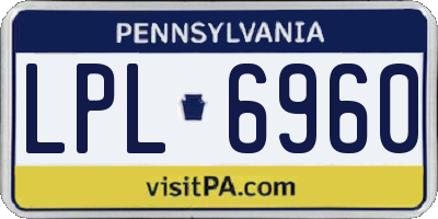 PA license plate LPL6960