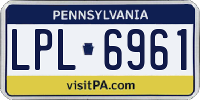 PA license plate LPL6961
