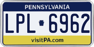 PA license plate LPL6962