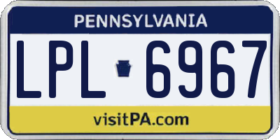 PA license plate LPL6967