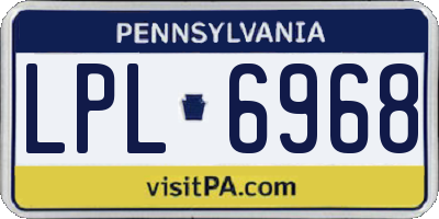 PA license plate LPL6968