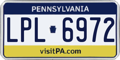 PA license plate LPL6972