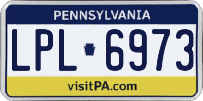PA license plate LPL6973