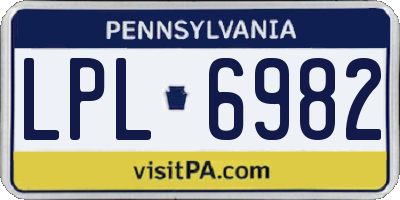 PA license plate LPL6982