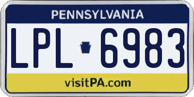 PA license plate LPL6983