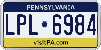 PA license plate LPL6984