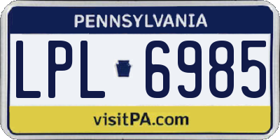 PA license plate LPL6985
