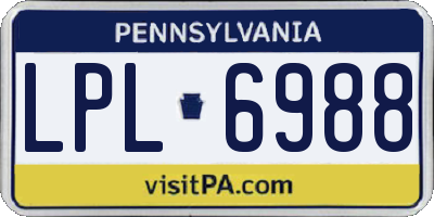 PA license plate LPL6988