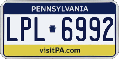 PA license plate LPL6992