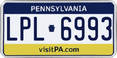 PA license plate LPL6993