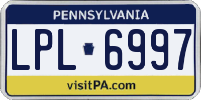 PA license plate LPL6997