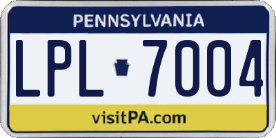 PA license plate LPL7004