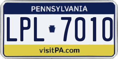 PA license plate LPL7010