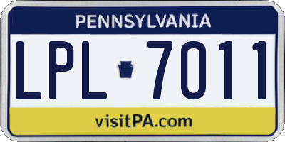 PA license plate LPL7011