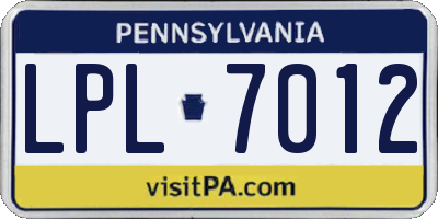 PA license plate LPL7012