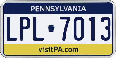 PA license plate LPL7013