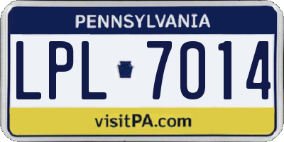 PA license plate LPL7014