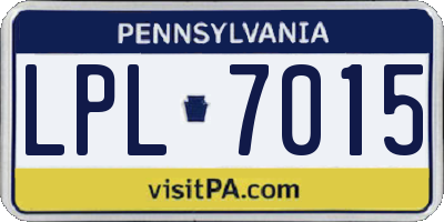 PA license plate LPL7015