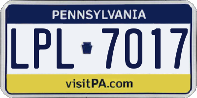 PA license plate LPL7017