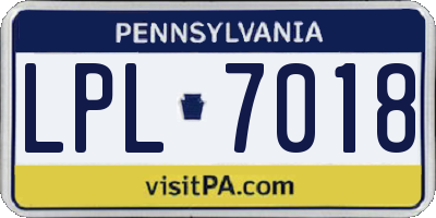 PA license plate LPL7018