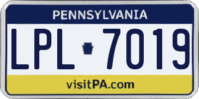 PA license plate LPL7019