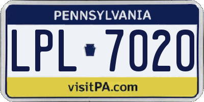 PA license plate LPL7020