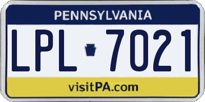 PA license plate LPL7021