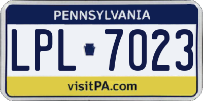 PA license plate LPL7023