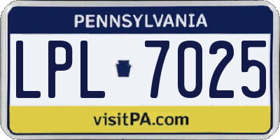 PA license plate LPL7025