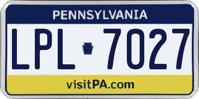 PA license plate LPL7027