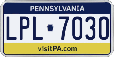 PA license plate LPL7030