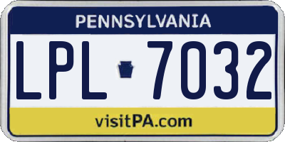 PA license plate LPL7032