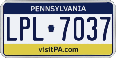 PA license plate LPL7037
