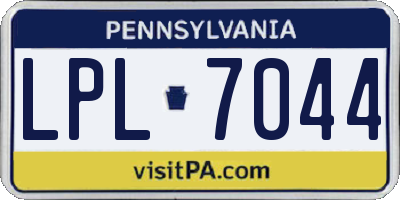 PA license plate LPL7044