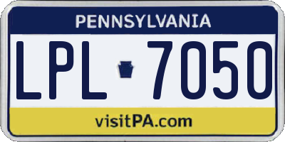 PA license plate LPL7050