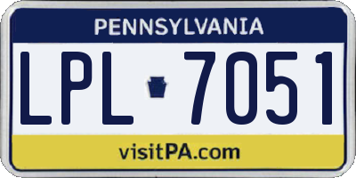 PA license plate LPL7051