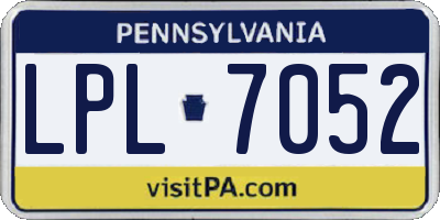 PA license plate LPL7052