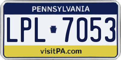 PA license plate LPL7053