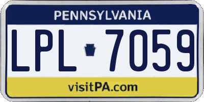 PA license plate LPL7059
