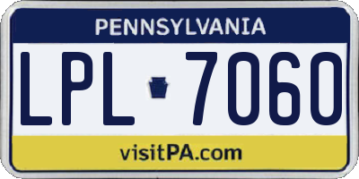 PA license plate LPL7060