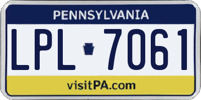 PA license plate LPL7061