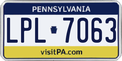 PA license plate LPL7063