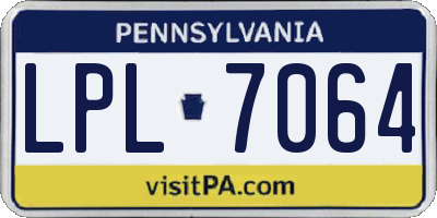 PA license plate LPL7064