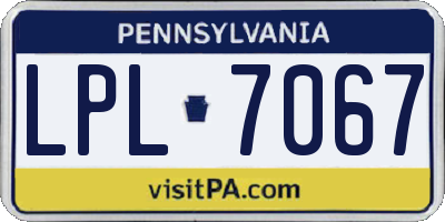 PA license plate LPL7067