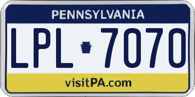 PA license plate LPL7070